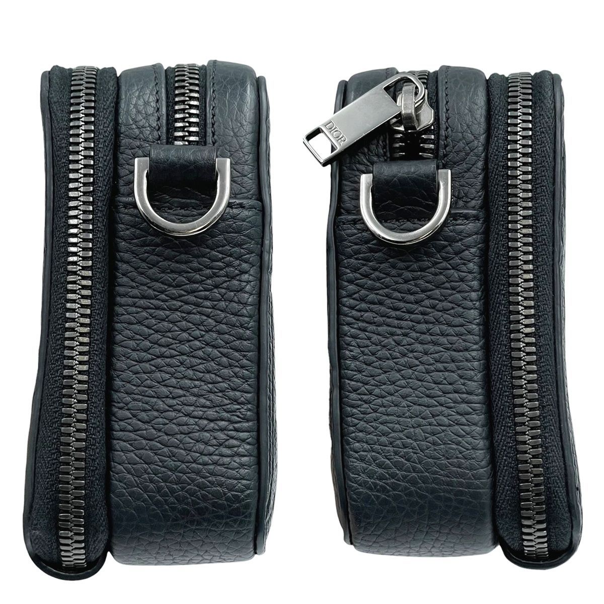 クリスチャン・ディオール Christian Dior ストラップ付 ジップポーチ グラビティ 2ESBC119LLG ブラック シルバー金具 レザー レディース ショルダーバッグ 7240137110019.jpg