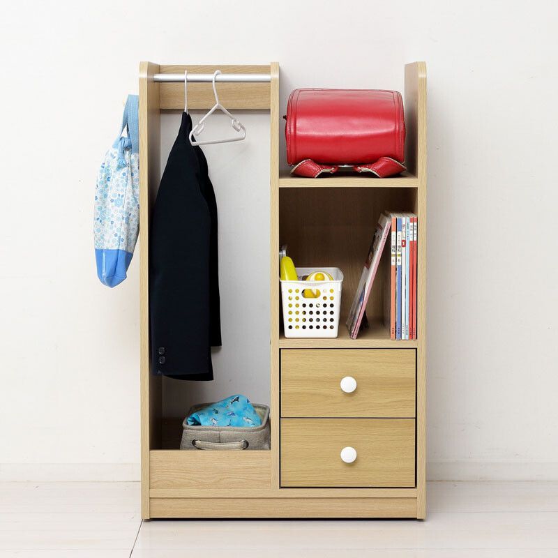 ランドセルラック ラック 収納 本棚 キャスター付き ハンガーラック 子供 キッズ リビング 教科書 整理棚 ナチュラル ブラウン