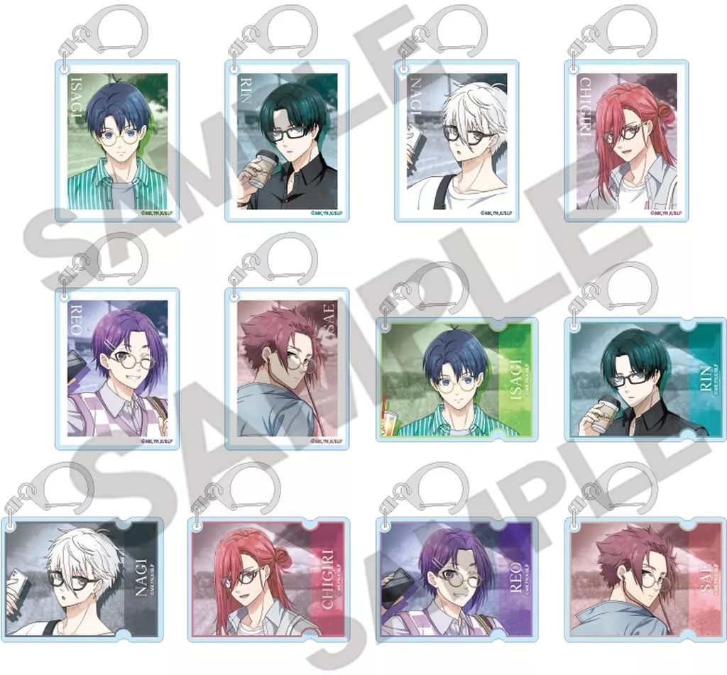 キーホルダー 全12種セット ブルーロック トレーディングアクリルキーホルダー 休日メガネ ニュアンス