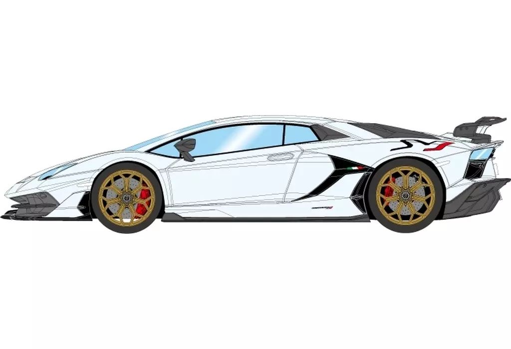 ミニカー 1 18 Lamborghini Aventador SVJ 2018 ビアンコアイシス×イタリアンストライプ EML 025 F