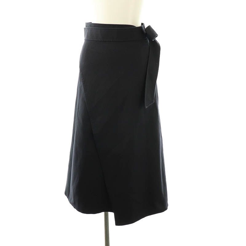 ドゥロワー　スカート ドゥロワー Drawer ラップスカート Aライン ロング 36 ネイビー /DF