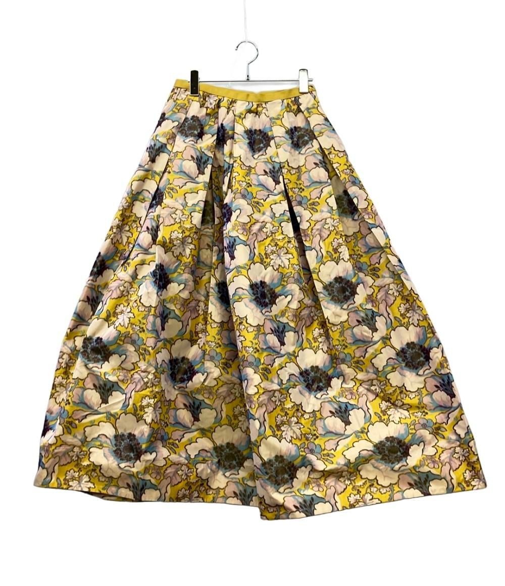 ドゥロワー ロングスカート フラワープリント タックフ 6524-299-1665 レディース SIZE 36 XS Drawer