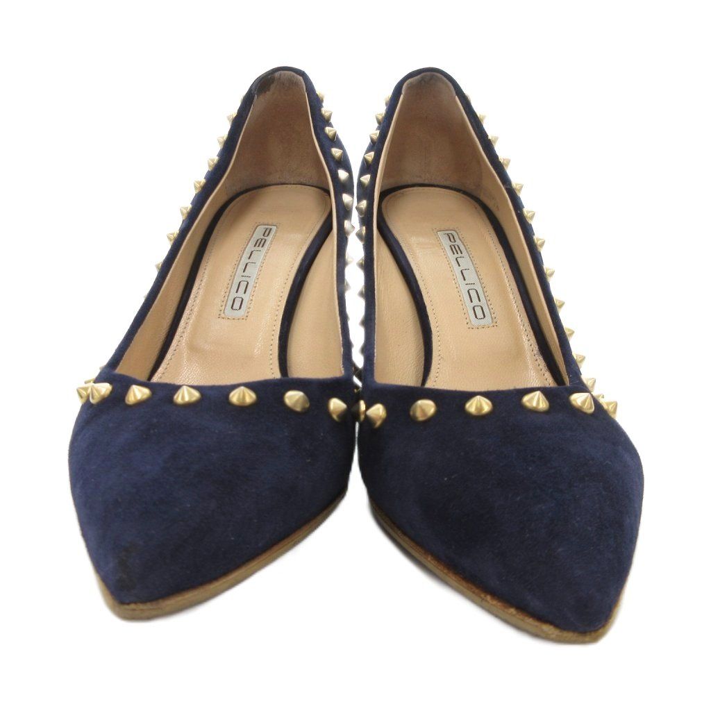 ペリーコ PELLICO パンプス スタッズ スエード ポインテッドトゥ 36.5