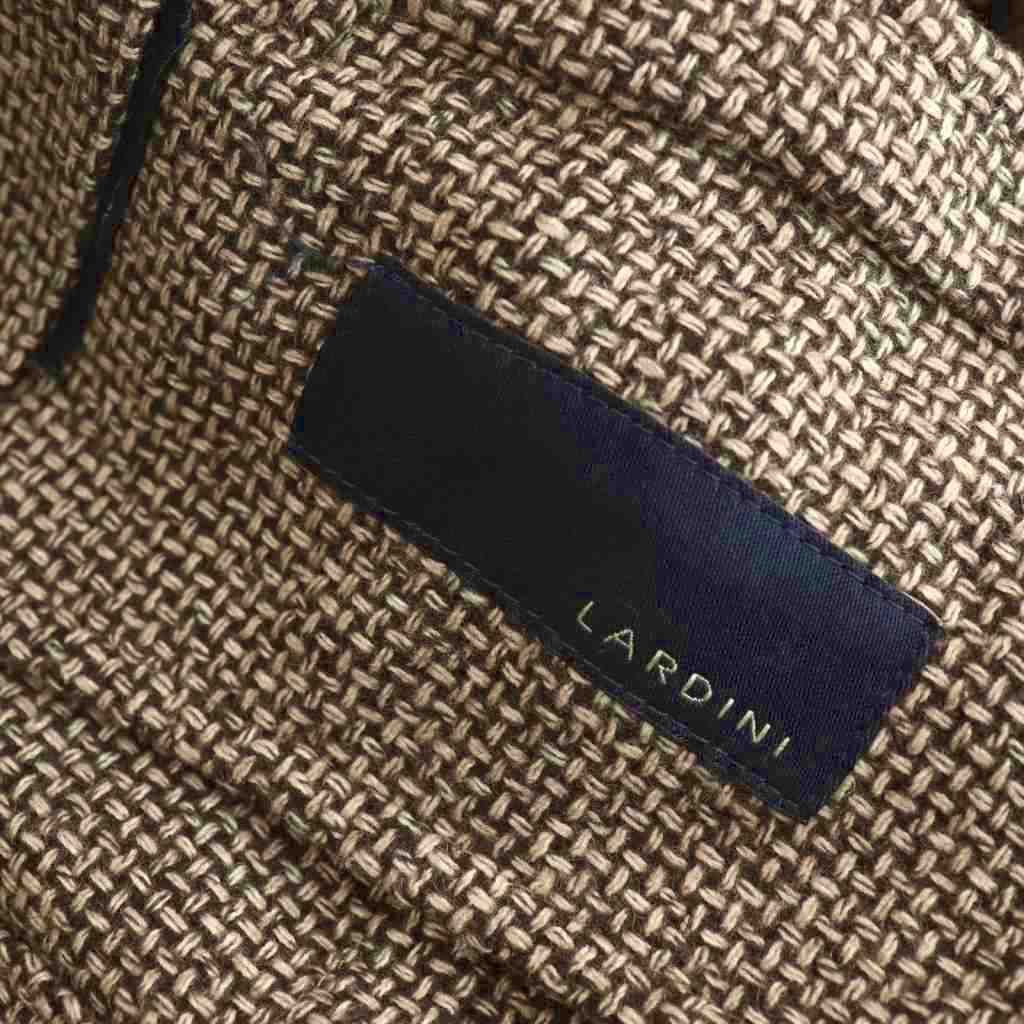ラルディーニ LARDINI ウール混 ツイード ジレ ベスト Vネック 48 