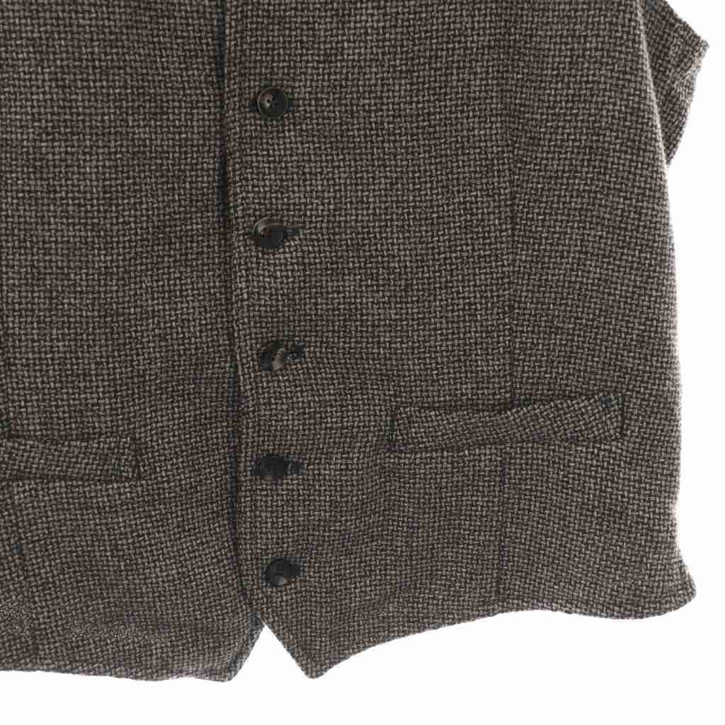 ラルディーニ LARDINI ウール混 ツイード ジレ ベスト Vネック 48