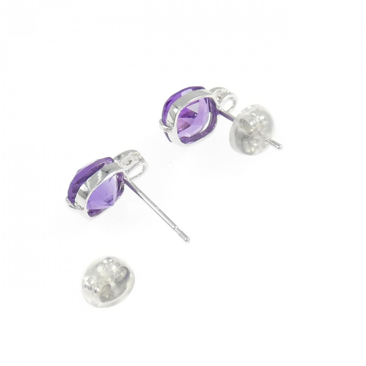 アメジストピアス　K18WG K18WG アメジスト ピアス - メルカリ