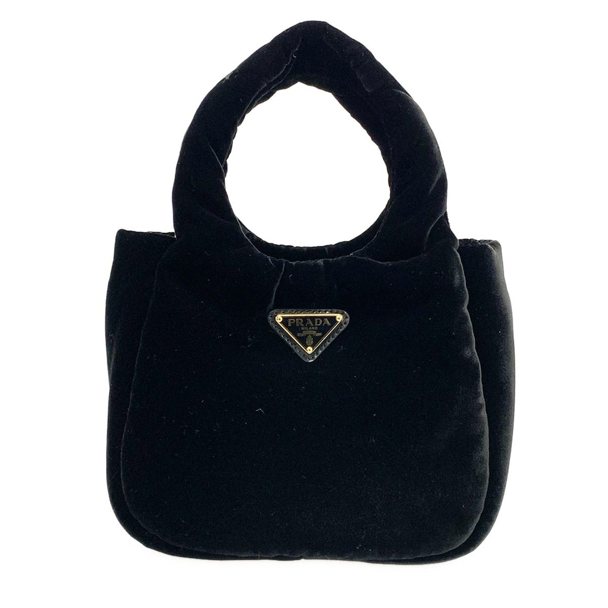 PRADA プラダ ハンドバッグ パデッドベルベット ミニハンドバッグ 1 BA 410 黒