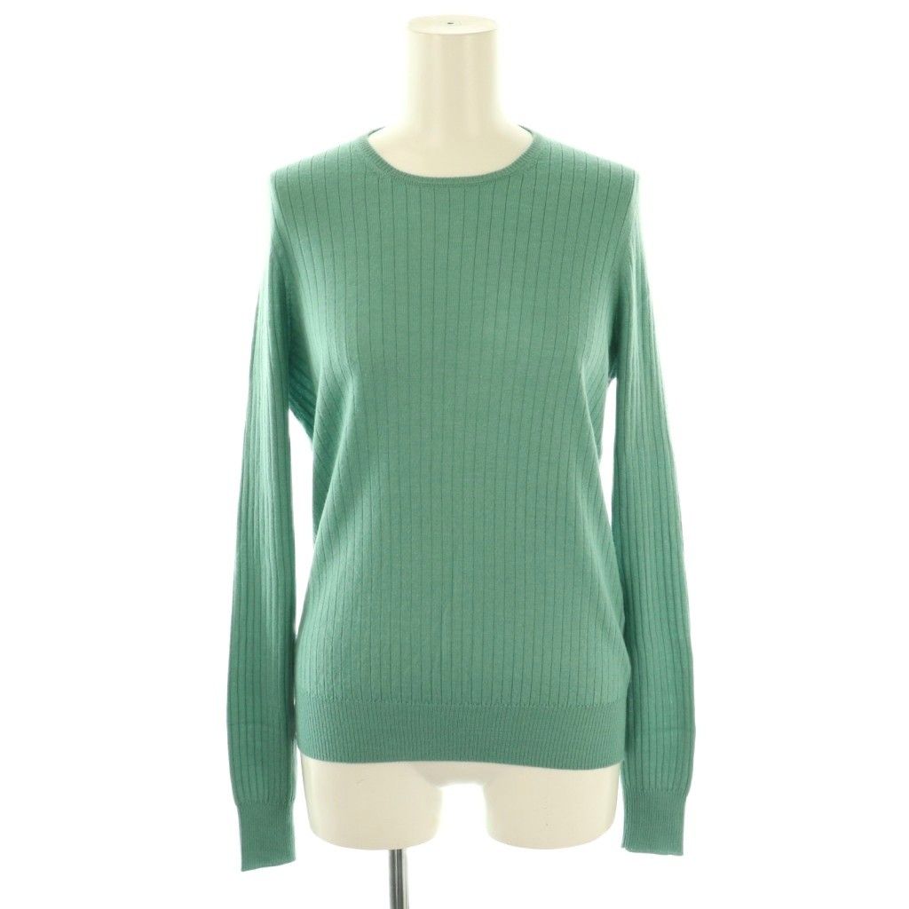 ドゥロワー Drawer 18G カシミヤシルク混リブクルーネックニット プル