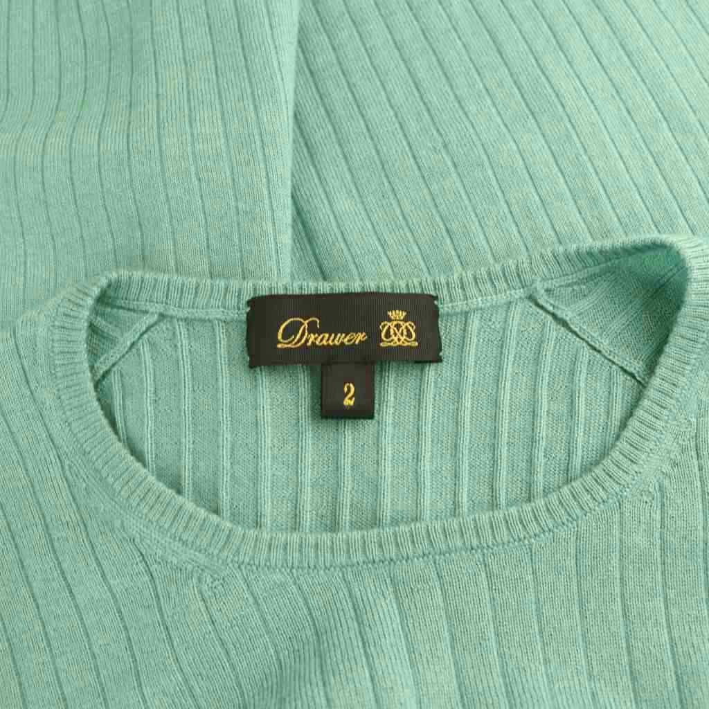 ドゥロワー Drawer 18G カシミヤシルク混リブクルーネックニット プル