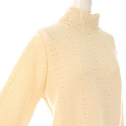 【中古】モリ molli ボトルネックニット セーター プルオーバー ウール ペールオレンジ /CX ■OS ■SH レディース モリ molli ボトルネックニット セーター プルオーバー ウール ペール