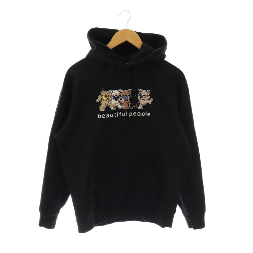 【中古】ビューティフルピープル beautiful people × Grateful Deadプルオーバーパーカー 長袖 刺繍 170 M 黒 ビューティフルピープル beautiful people × Grateful Deadプル