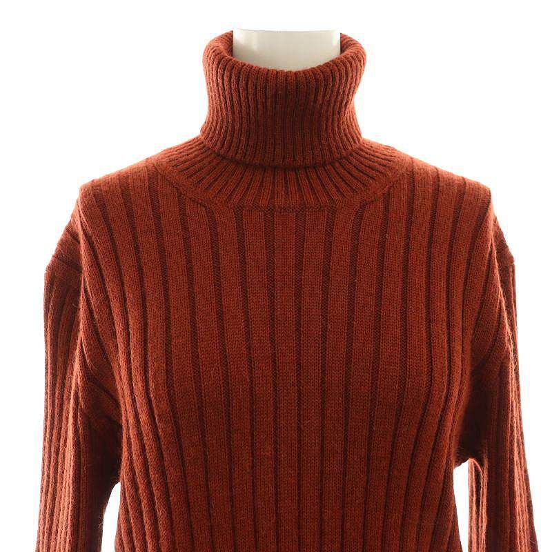 グッチ GUCCI アルパカタートルネックニット セーター バックロゴ S 赤