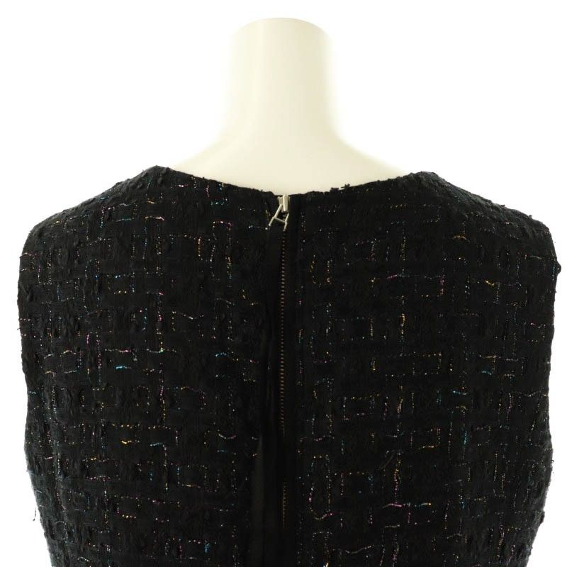 アナイ ANAYI 23SS ラメ ツイード ティアード ノースリーブ ワンピース