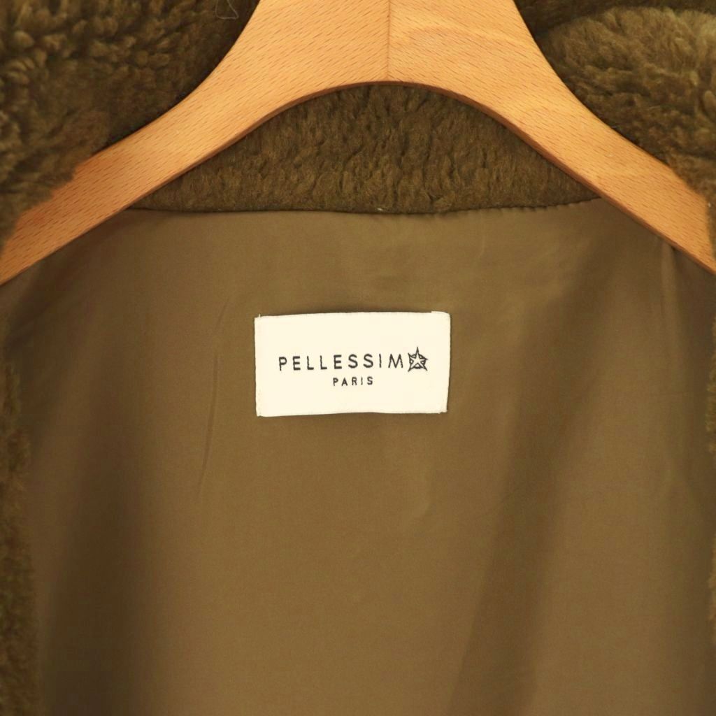 ペレッシモ PELLESSIMO ボアロングベスト ジレ アウター M カーキ /CX □OS