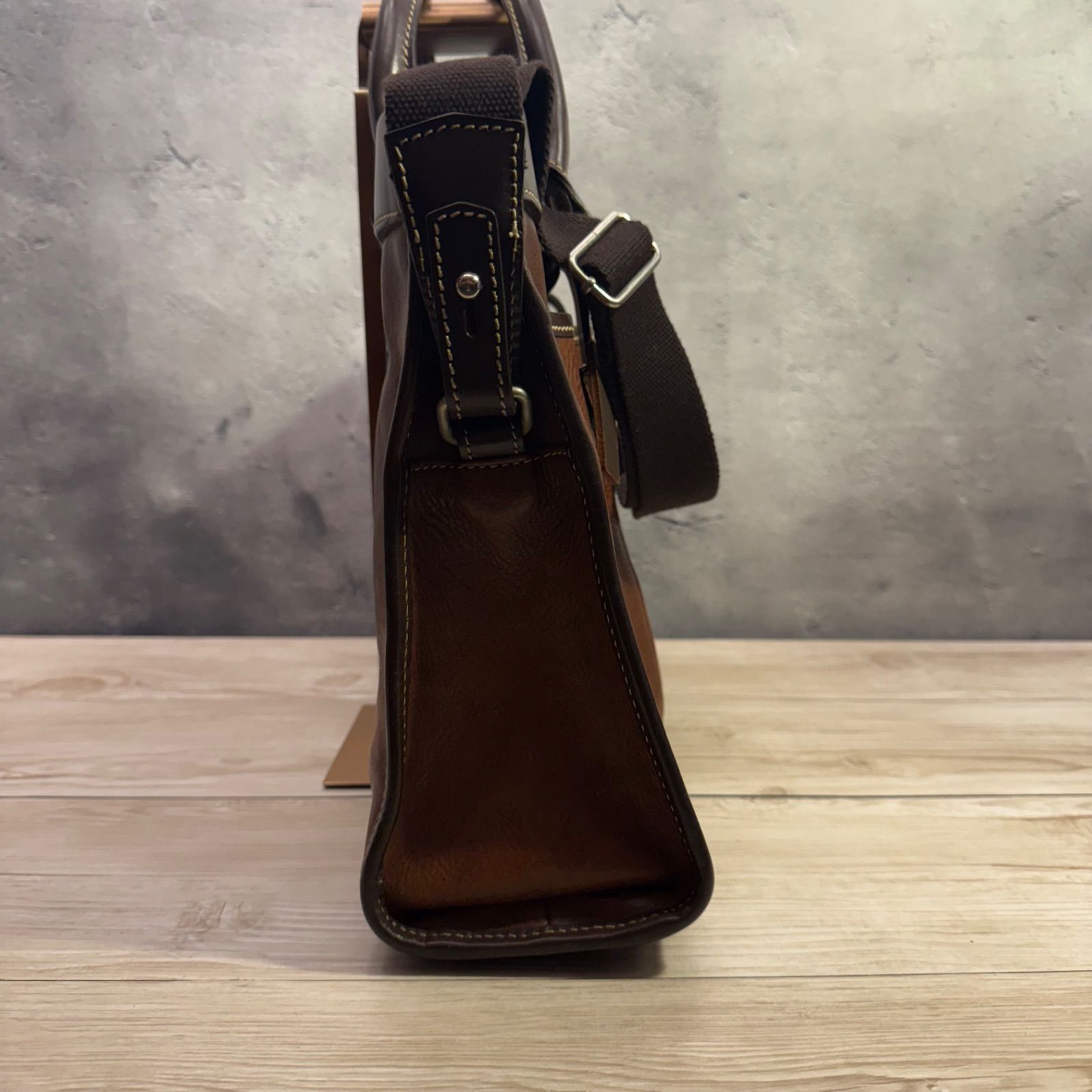 ✨STEFANOMANO ステファノマーノ レザー 2WAY ビジネスバッグ ブラウン 