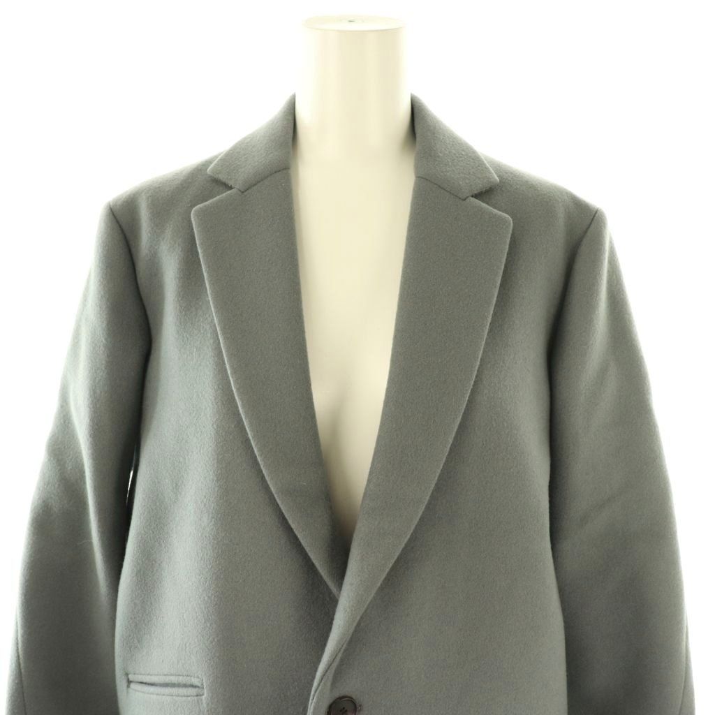 ドゥロワー Drawer 裏地ヒョウ柄 チェスターコート アウター 38 グレー