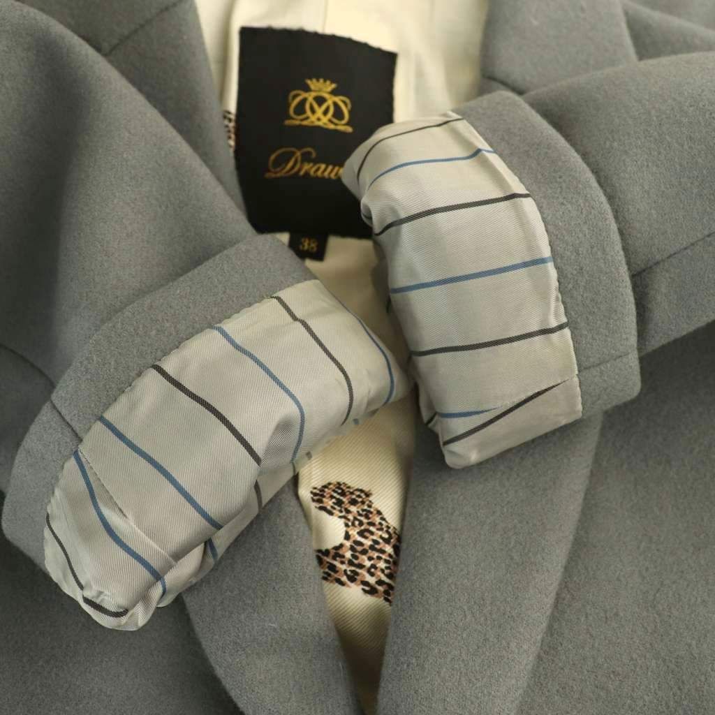 ドゥロワー Drawer 裏地ヒョウ柄 チェスターコート アウター 38 グレー