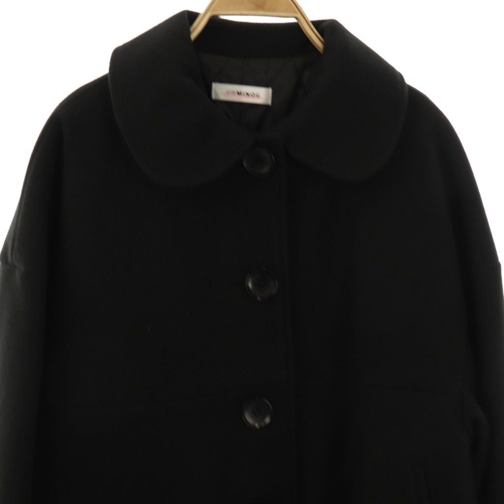 アンミヌ UNMINOU ラウンドカラー コート アウター 中綿 F ブラック  