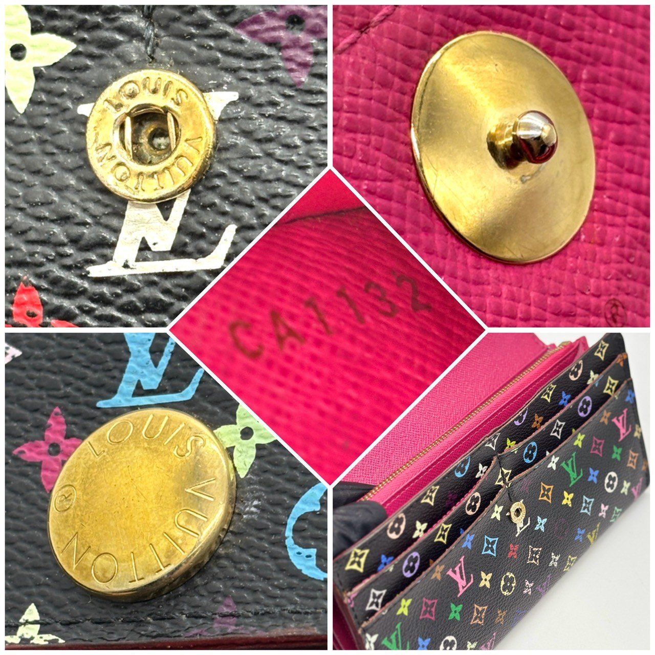 可愛さ弾ける黒マルチ】 LOUIS VUITTON ルイヴィトン 長財布