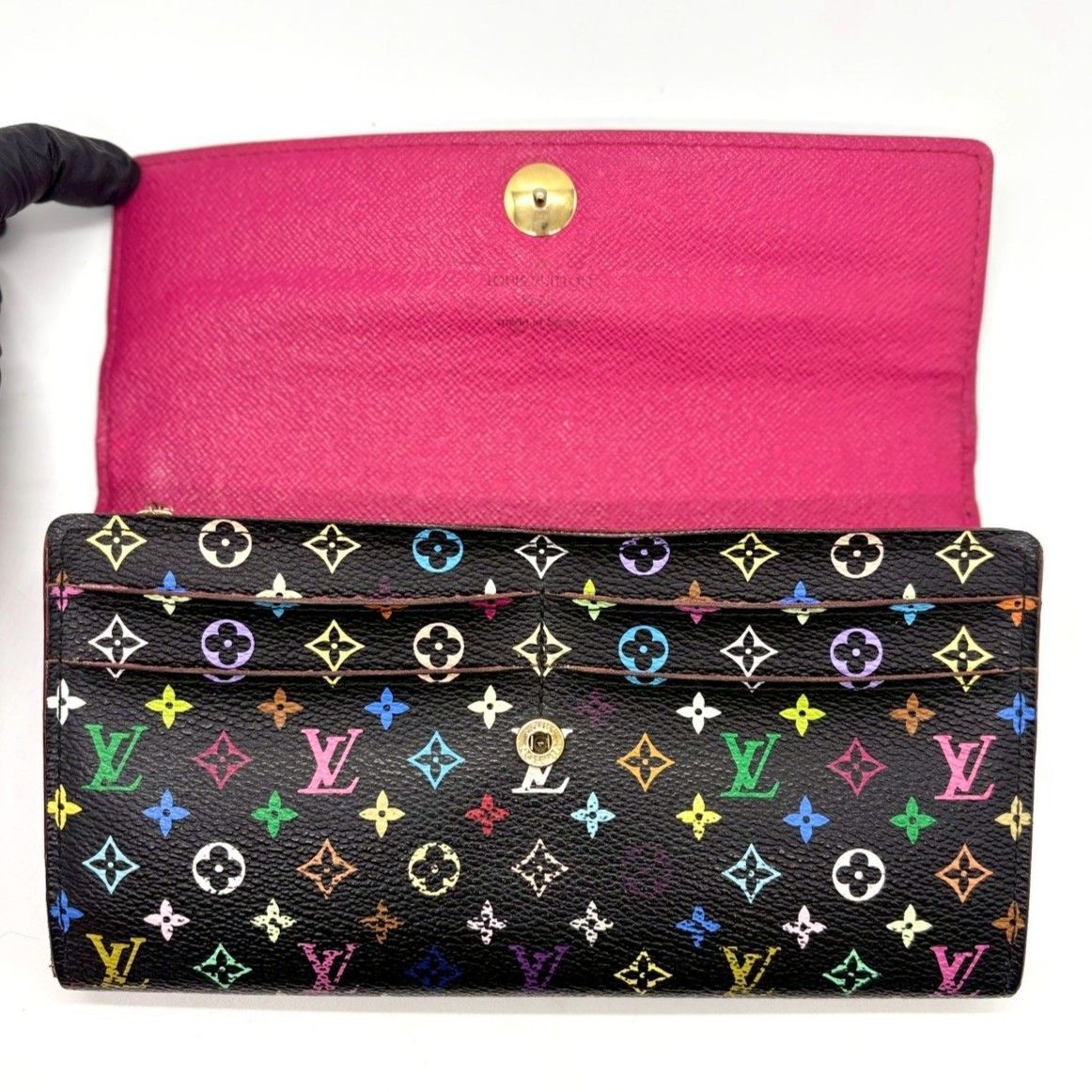 可愛さ弾ける黒マルチ】 LOUIS VUITTON ルイヴィトン 長財布