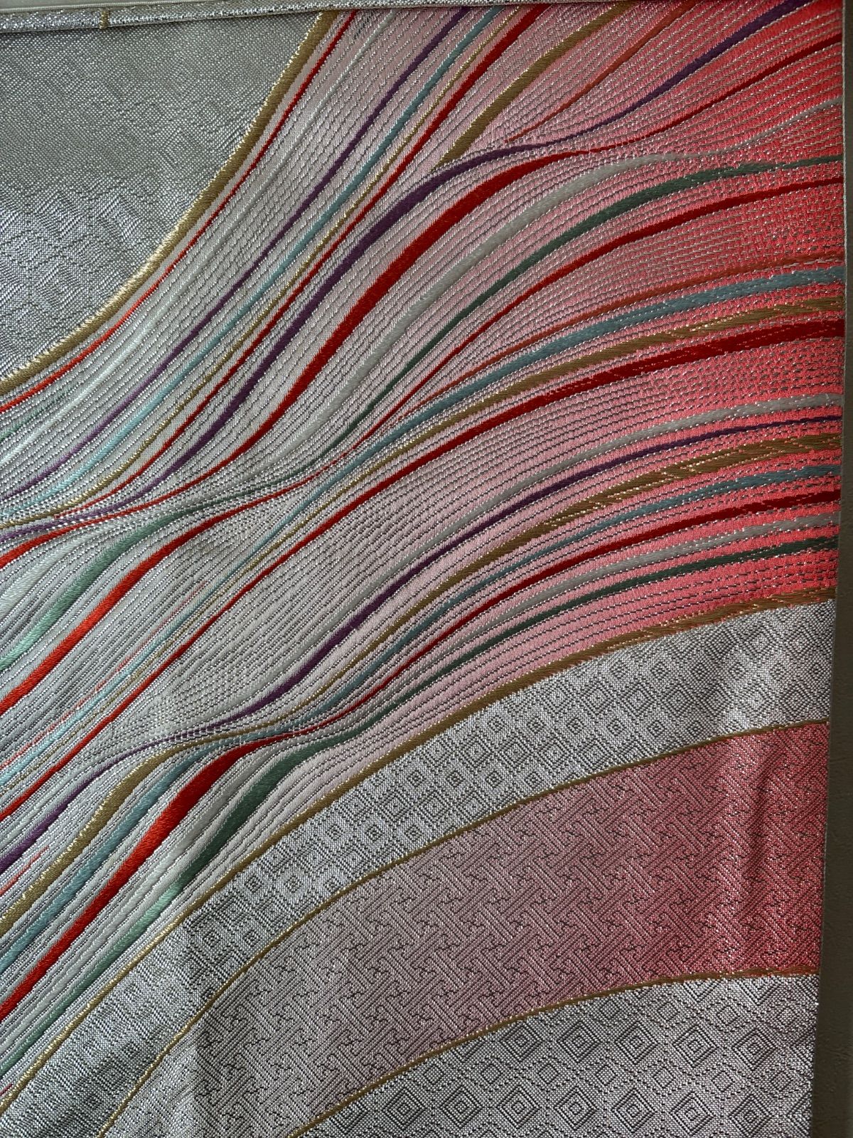  振袖 エンジ系 着物 帯 襦袢無し 裄65 振袖 着物