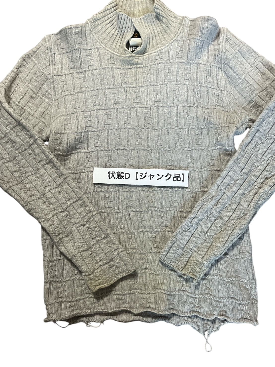 フェンディ FENDI ウールニット セーター グレー ロゴ総柄