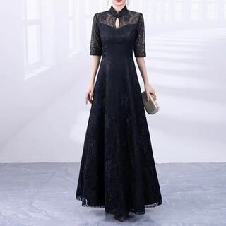 発表会 舞台衣装 パーティ フォ マル ロング ドレス M 9号 OPN 2822