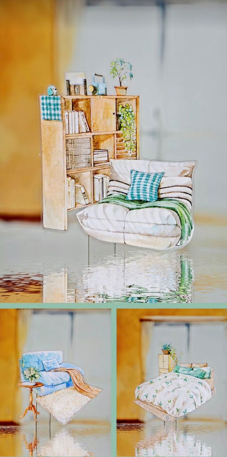 PET 中古家具 ダイカット加工 6cm×5m 125cm/loop 海外マスキングテープ