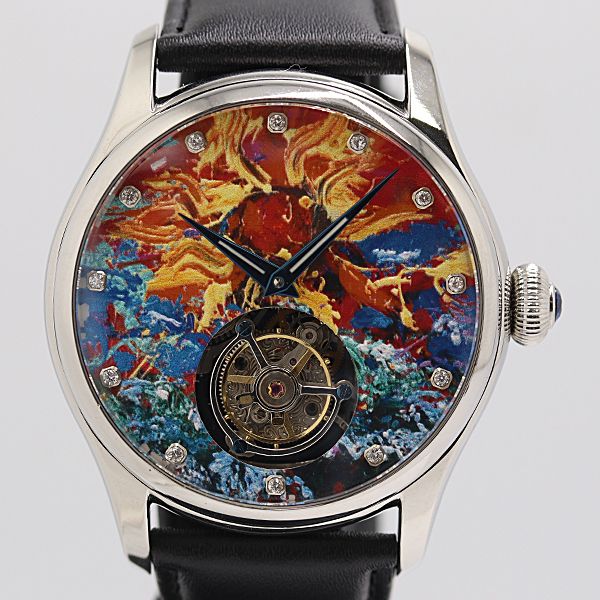 稼働 深見東州 トゥールビヨン 135 200 手巻き マルチ 文字盤 メンズ腕時計 0000110 11 DKT KMT