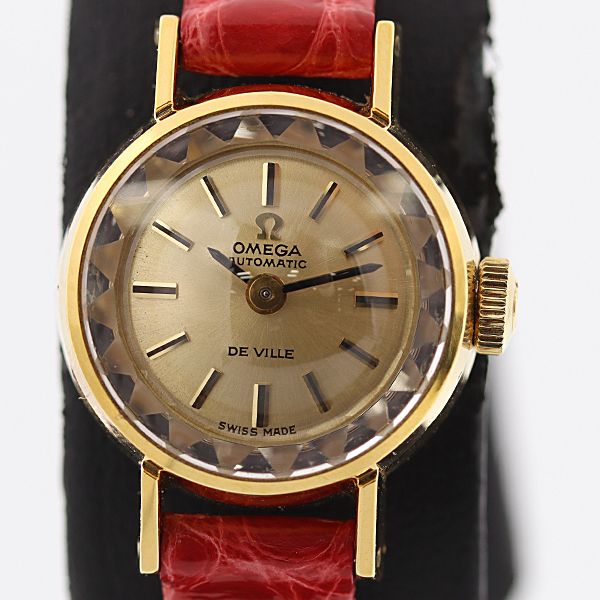 稼働 オメガ デビル AT 自動巻 ゴールド文字盤 レディース腕時計 2000000 11 NBG KMT