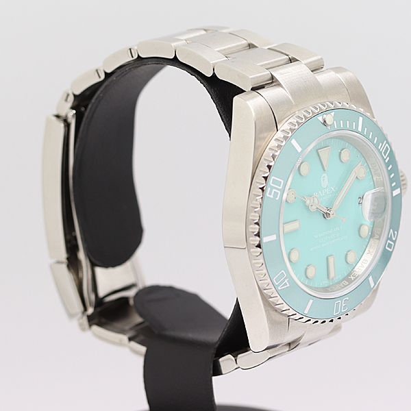 保 稼働 BAPEX ダイバー AT 自動巻 ライトブルー文字盤 メンズ腕時計 0015400 11 JWT MTY