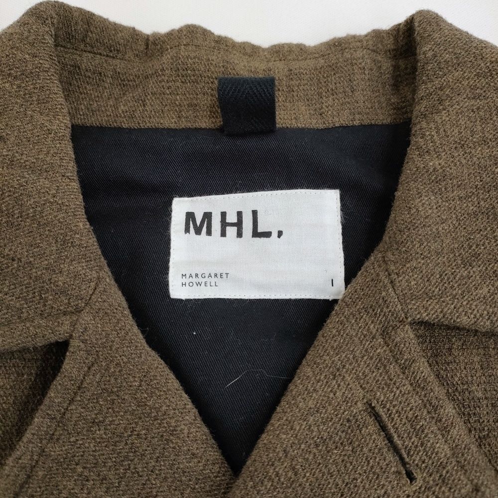 MHL. TEXTURED WOOL サイズ1 595-1210550 ウールリネン ショート丈