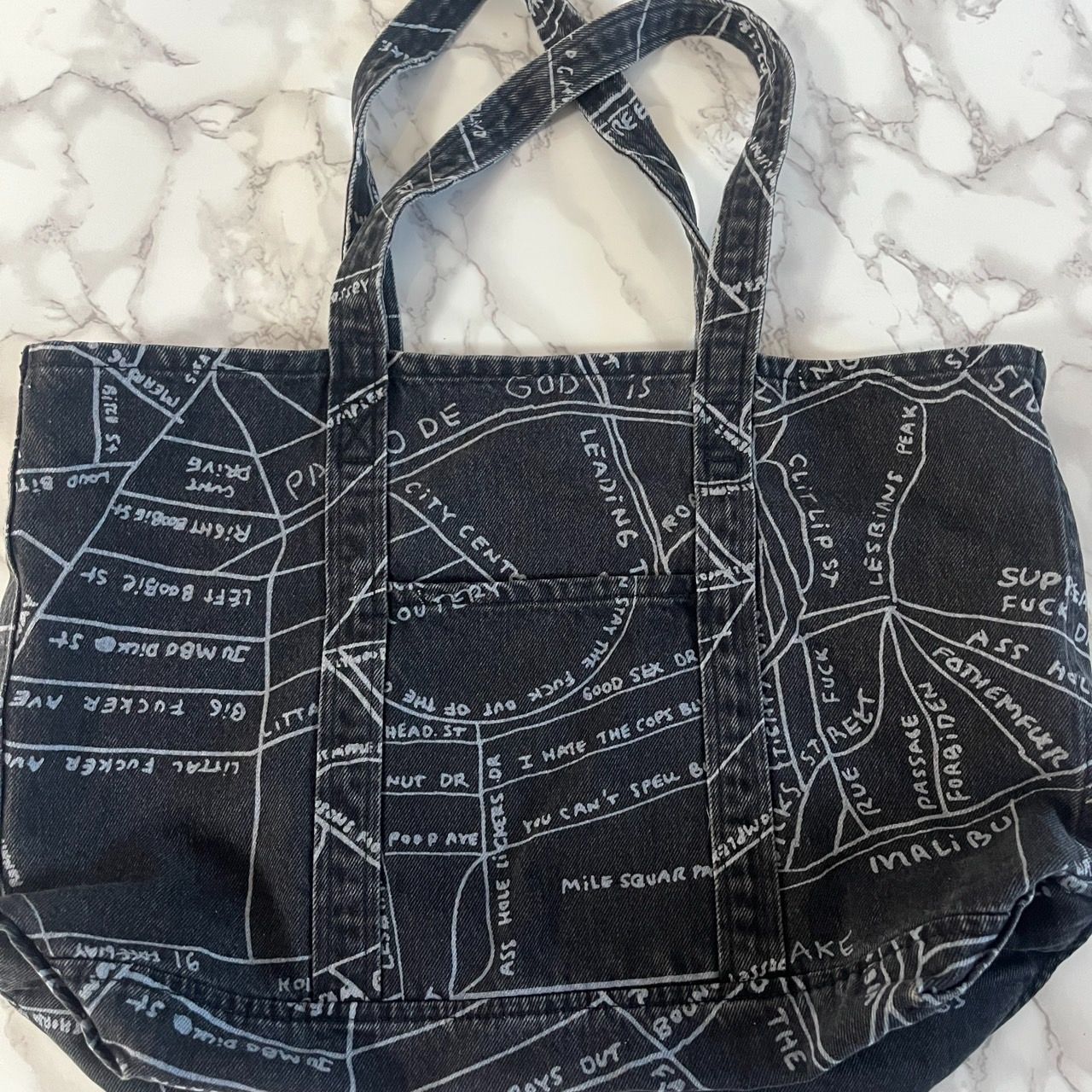 Supreme 地図柄 デニム トートバッグ SUPREME シュプリーム☆マップ柄デニムトート (Supreme/トートバッグ