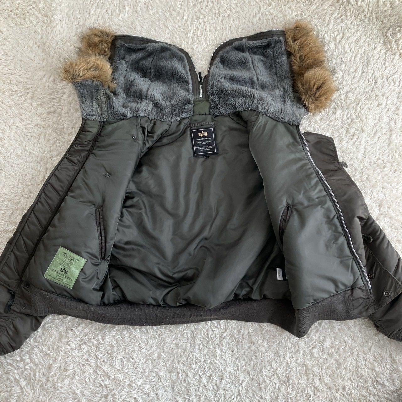 ALPHA アルファ フライトジャケット N-2B Y2K 短丈 ガンメタグレー