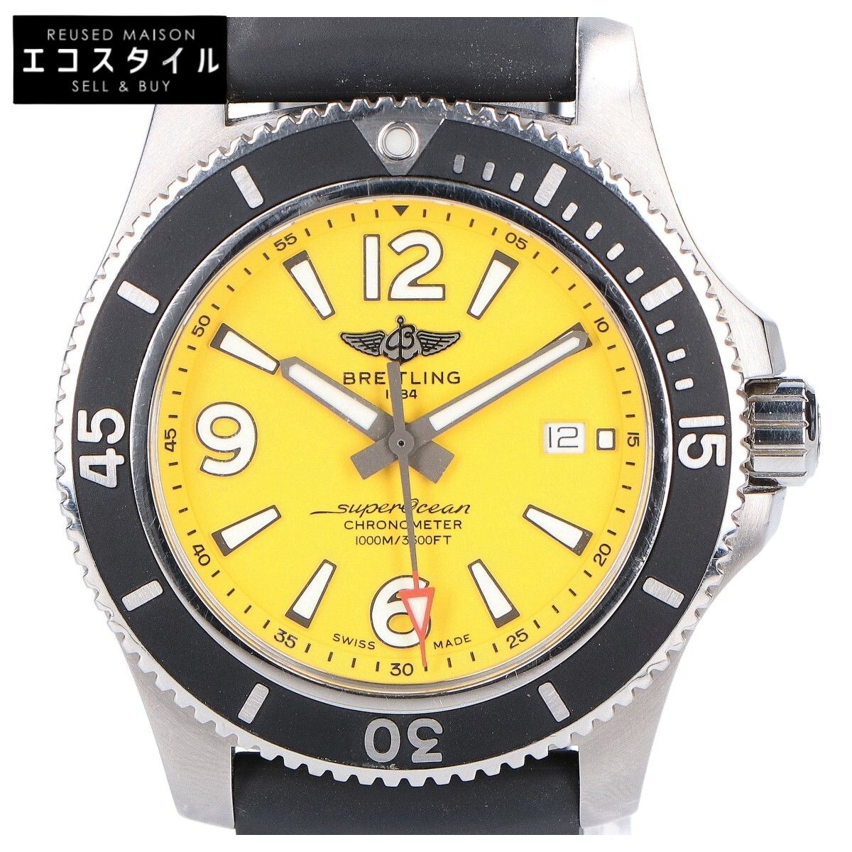 ブライトリング スーパーオーシャン A 17367 オートマチック44 自動巻き時計 ラバーベルト -