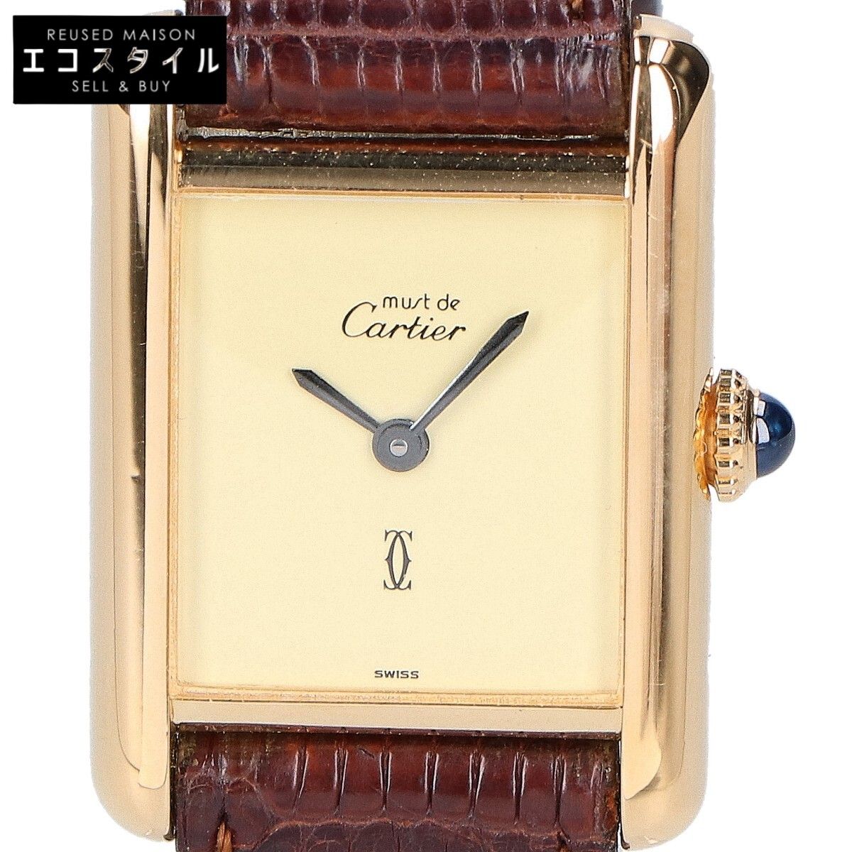 Cartier カルティエ 76ｰ81年 925 マストタンクヴェルメイユSM アイボリー文字盤 手巻き 革