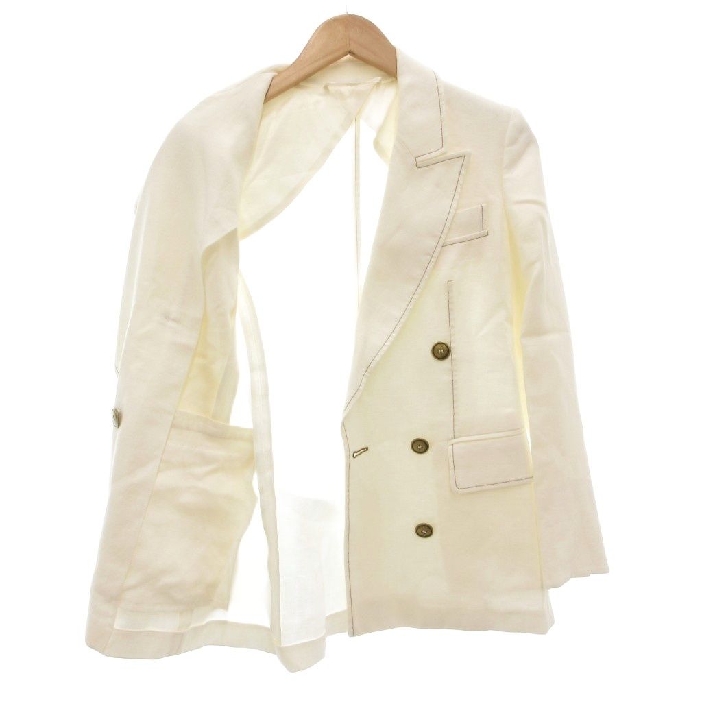 MAX MARA マックスマーラ ホワイト リネン 背抜き テーラードジャケット