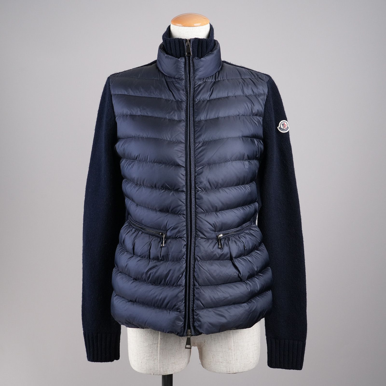 MONCLER モンクレール ダウン×ニット 状態ランクAB サイズS ネイビー 