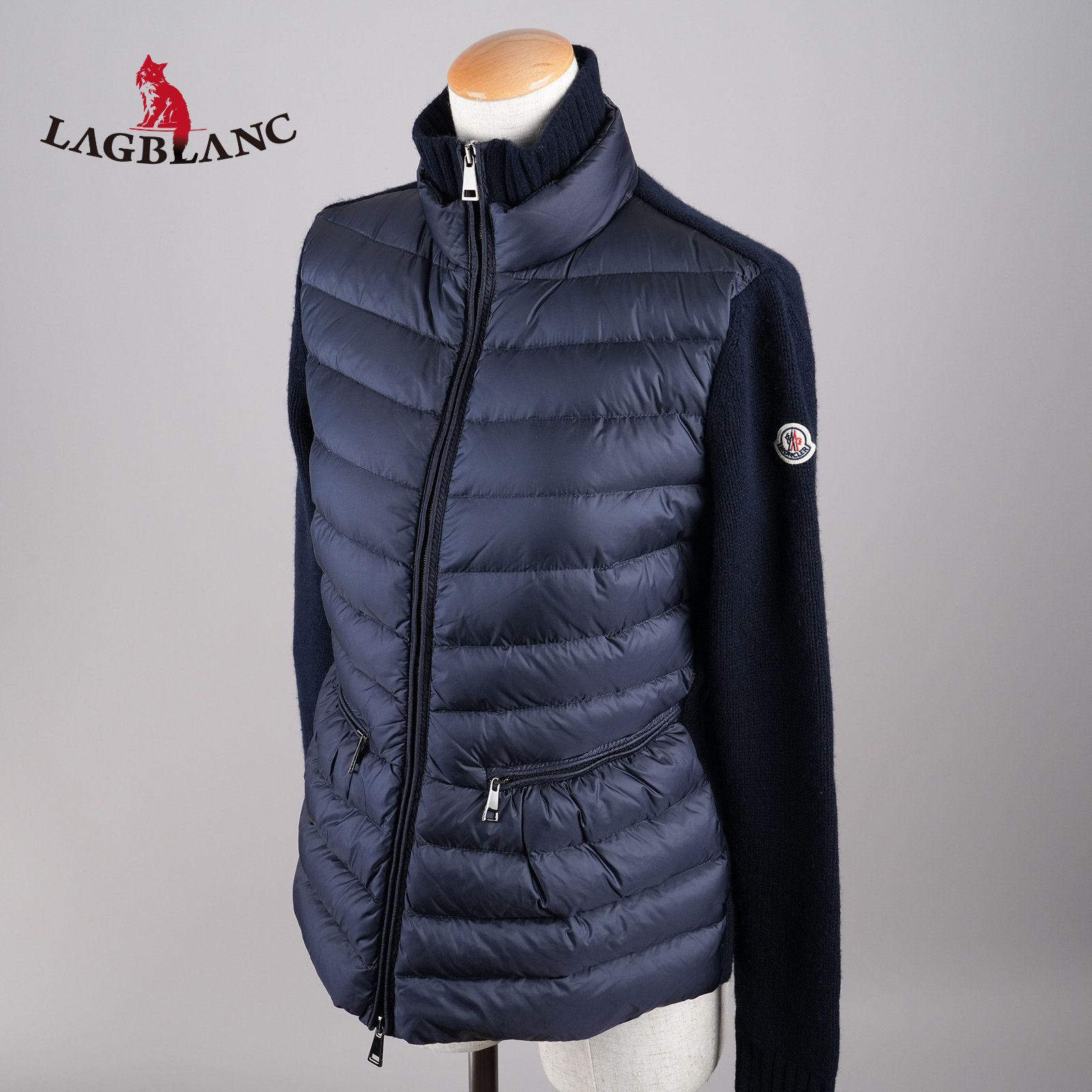 MONCLER モンクレール ダウン×ニット 状態ランクAB サイズS ネイビー 
