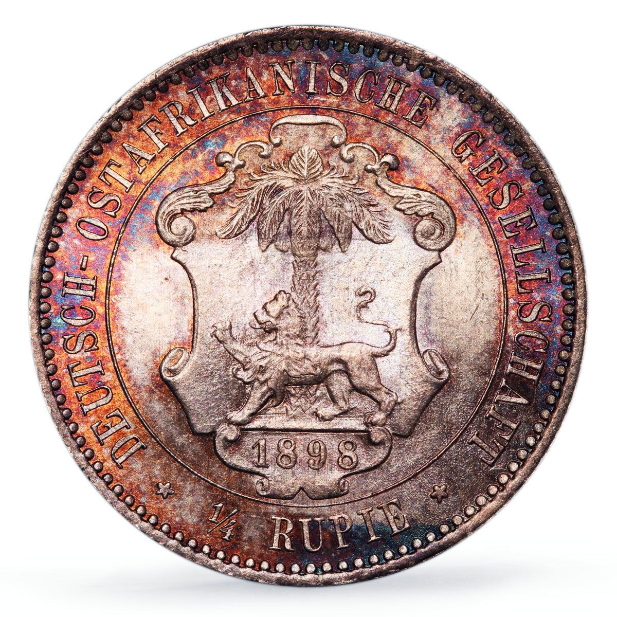 ドイツ東アフリカ 1/4ルピー キング・ヴィルヘルム・ヴィルヘルム1世