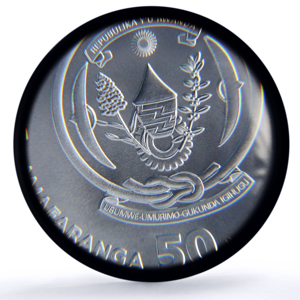 ルワンダ 50フラン ゴリラ アフリカンオンス 野生動物 動物 MS70 PCGS