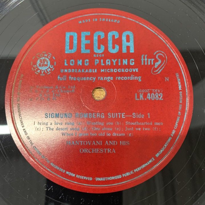 △01)【1点限り!】Mantovani And His Orchestra/Sigmund Romberg Suite
