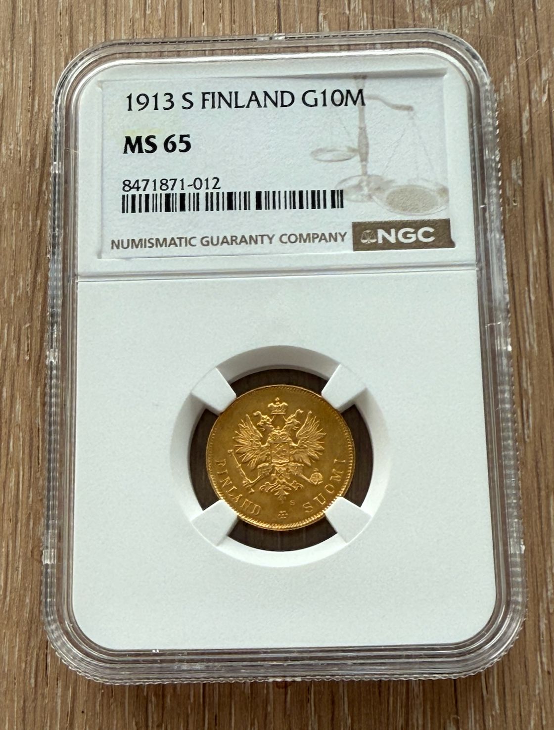フィンランド 1913 S ゴールド 10 マルカ NGC MS65 - メルカリ