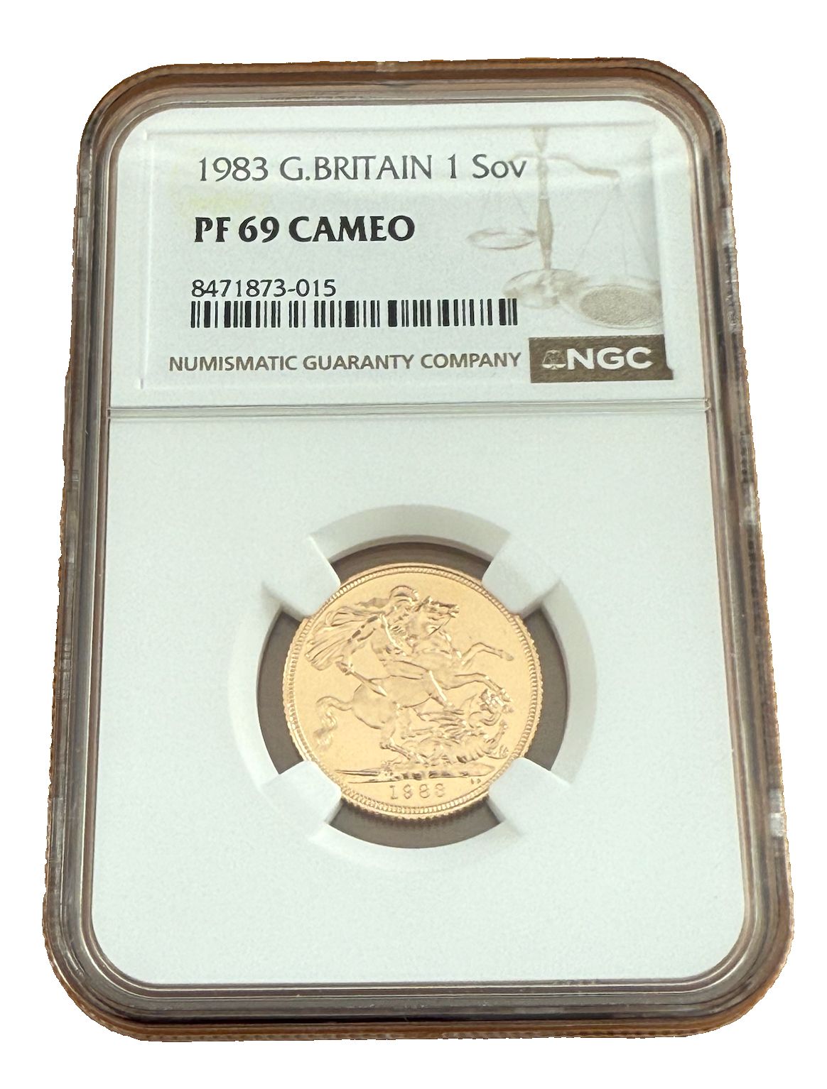 イギリス 1983年 ゴールド1 ソブリン NGC PF 69 カメオ