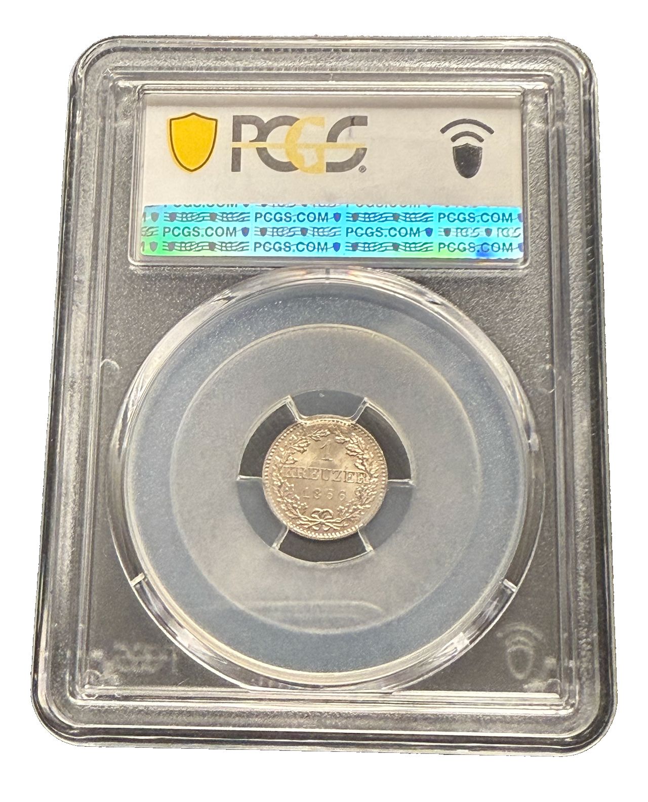 ドイツ フランクフルト 1866年 銀貨 1クロイツァー NGC PCGS MS67