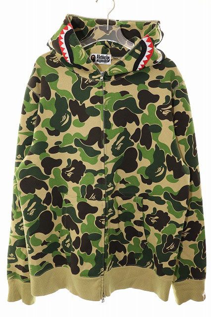着用1回　A Bathing Apeシャーク　カモフラ　セットアップ アベイシングエイプ A BATHING APE CAMO SEPARATE SHARK FULL ZIP