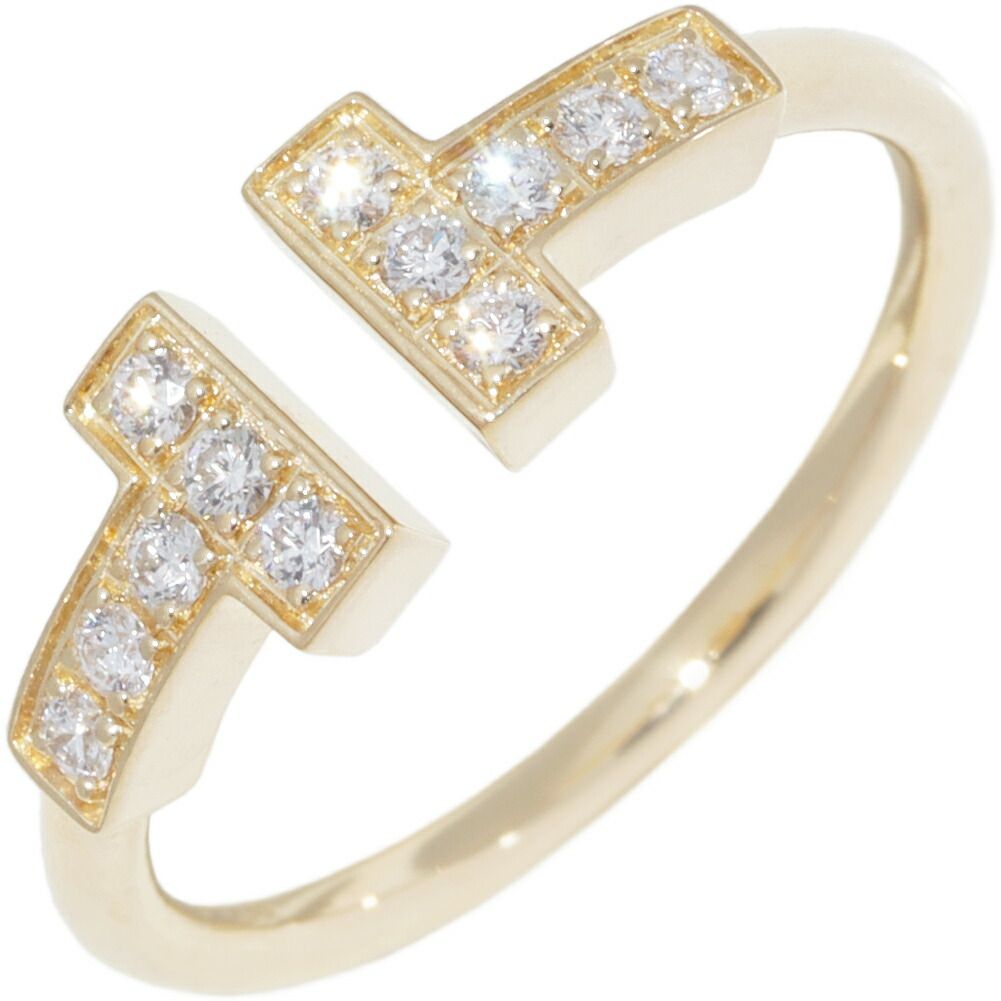 ティファニー 指輪 K 18 YG ダイヤ12 P 0.13 ct Tワイヤー リング