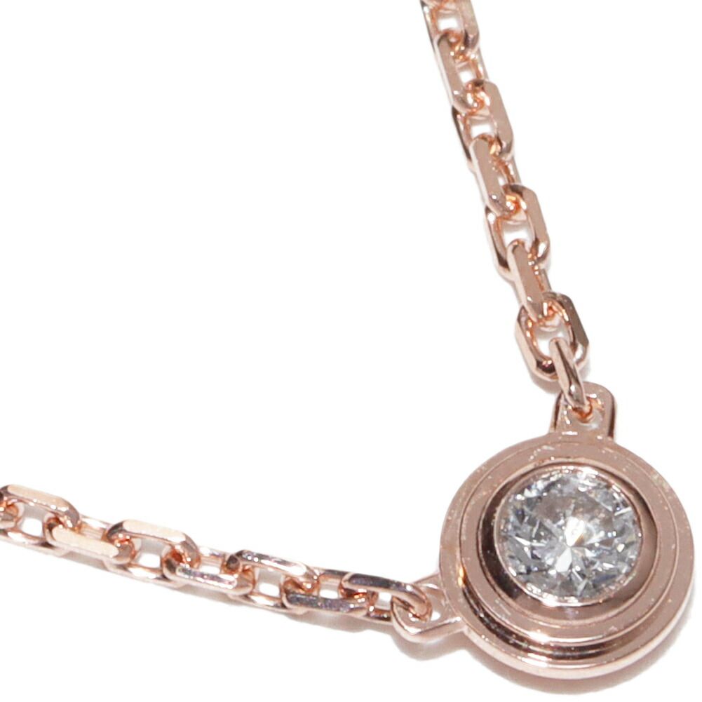 カルティエ ペンダントネックレス K 18 PG ダイヤ1 P 0 04 ct ディアマンレジェ ダムールペンダントネックレス XS