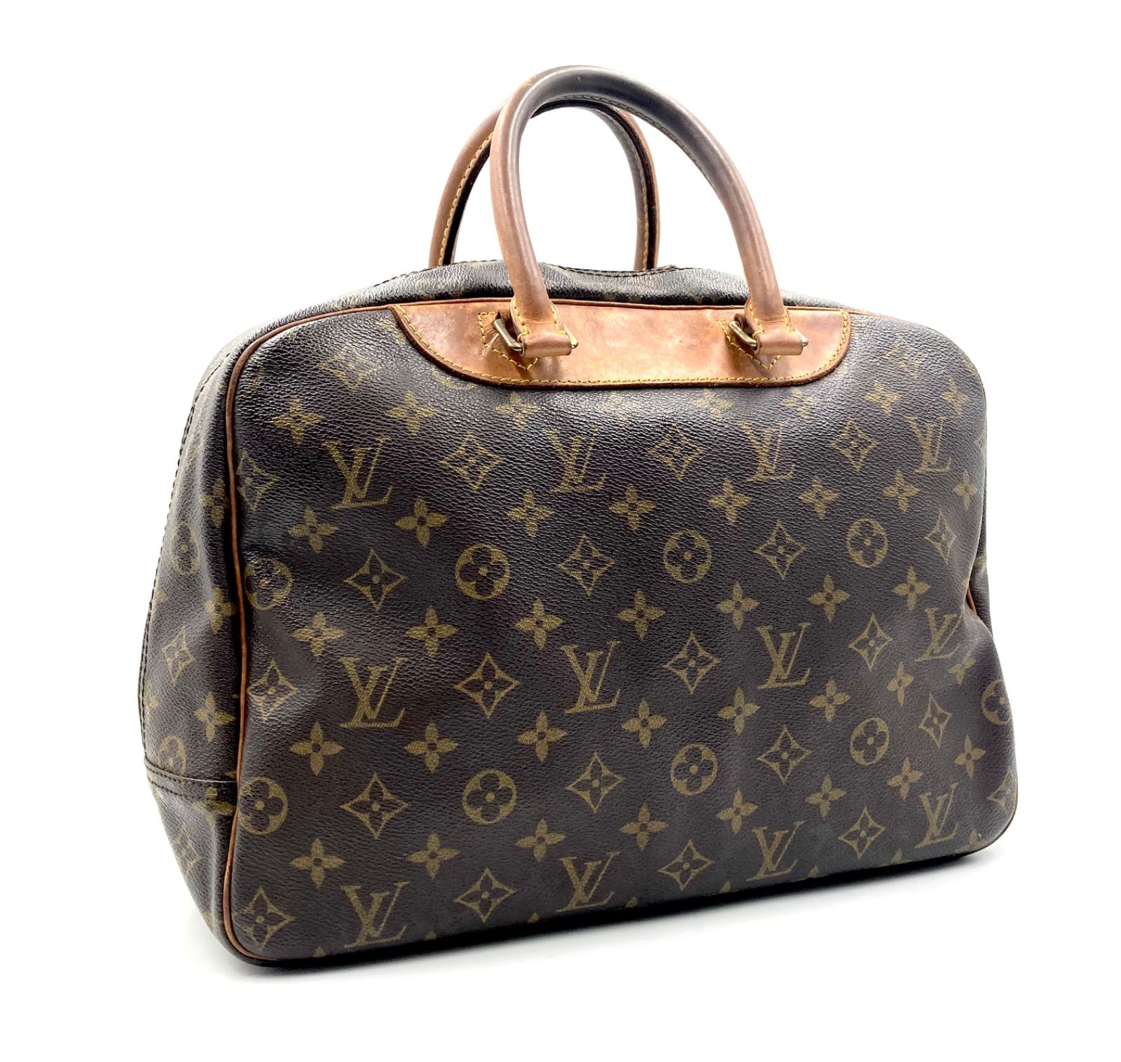 【ネームタグ付き】ルイヴィトン ドーヴィル モノグラム ハンドバッグ □鑑定済み良品□LOUIS VUITTON ルイヴィトン モノグラム ドーヴィル