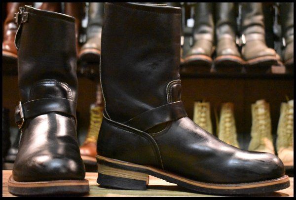 9 5 D PT 91刺繍 97年 レッドウィング 2268 エンジニア ブーツ 黒 ブラック クローム スチールトゥ redwing GP 308